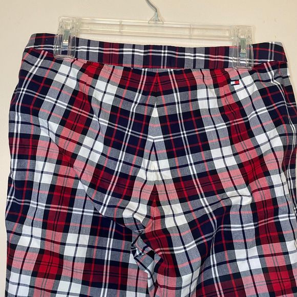 VINTAGE TOMMY HILFIGER woman's size 6 100% cotton plaid academia cropped pants - Picture 4 of 11